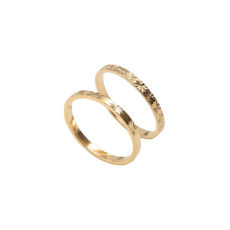 Ring Titanium steel electroplated with 18k gold Shine - V.I.P Digital Presence