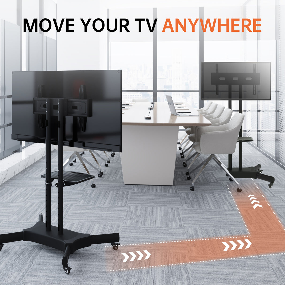 FANCO Universal Rotating TV Stand, suitable for 32-80 inch TVs, with adjustable tilt height and maximum VESA 600x400mm (black) - V.I.P Digital Presence