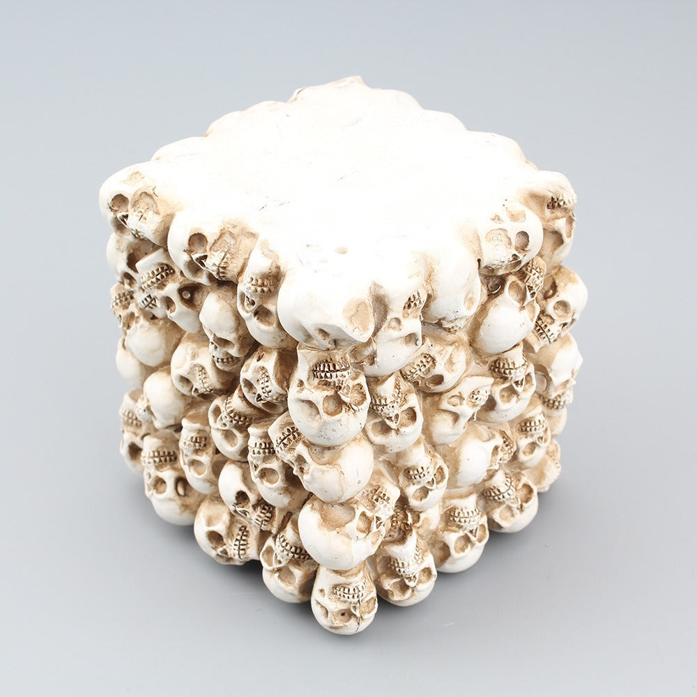 Square small skull pen holder storage desktop storage bucket home storage potted plants - V.I.P Digital Presence