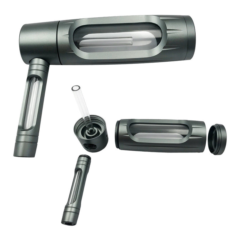 Portable metal smoking pipe with 155mm glass bowls, for dry tobacco & herb, hookah shisha pipe accessories. - V.I.P Digital Presence