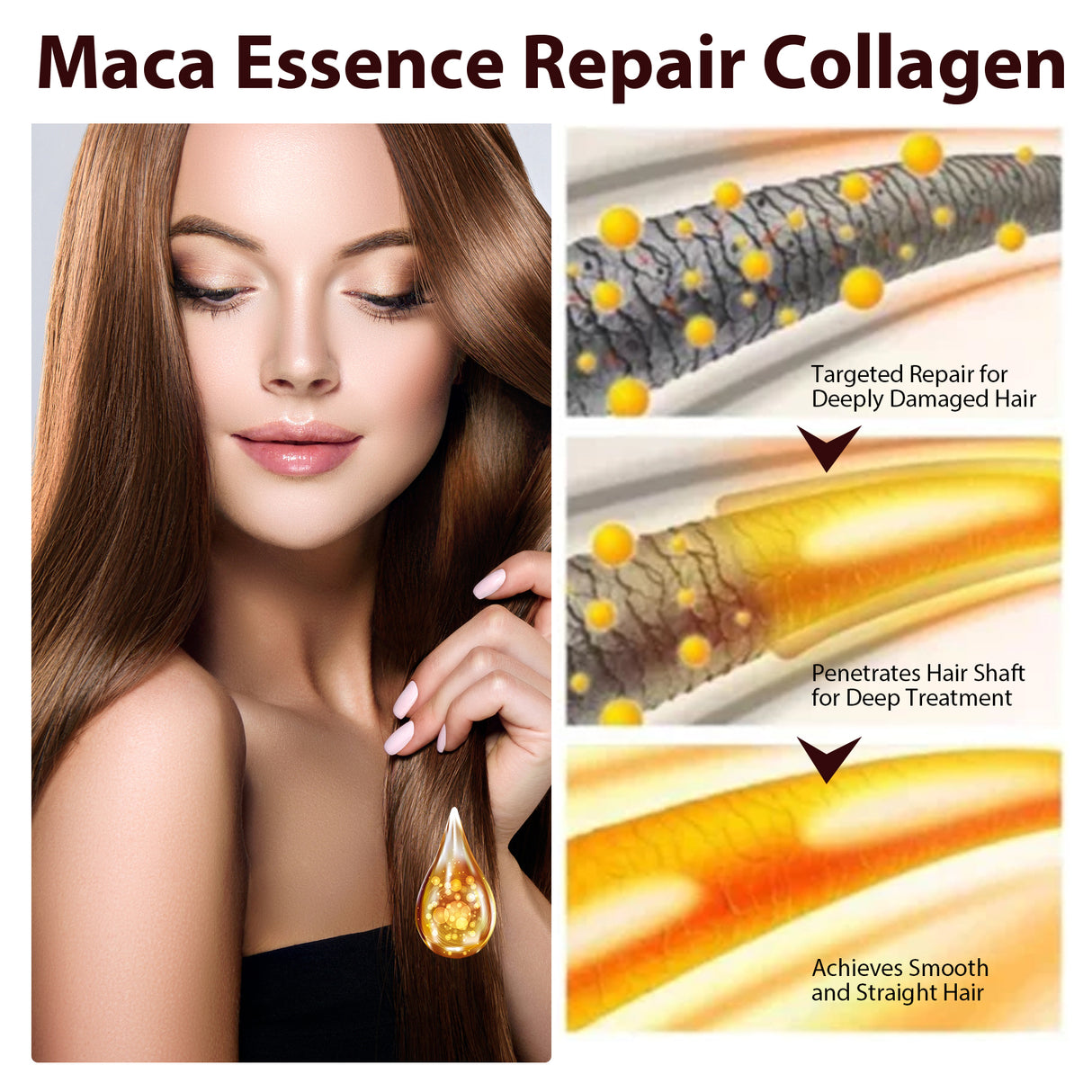 Maca Essence Repair Collagen, Repair Bifurcate Improve Hair Moist Smooth The Hair Essence - V.I.P Digital Presence