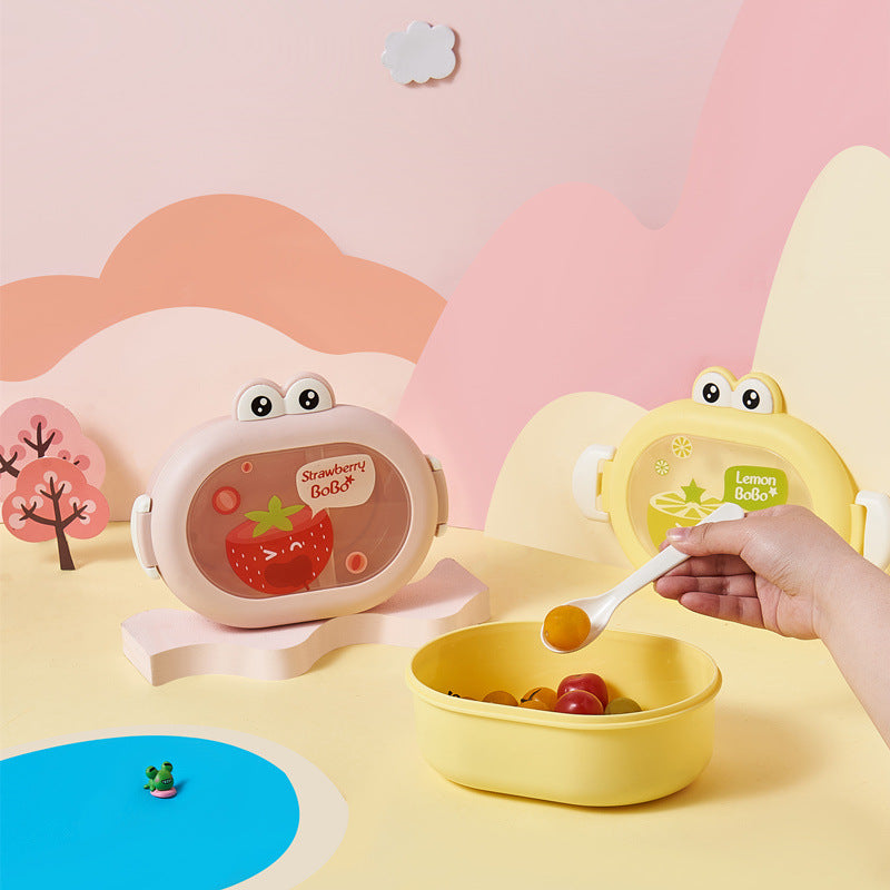 Cute little frog portable microwaveable lunch box with compartments fruit box lunch box - V.I.P Digital Presence