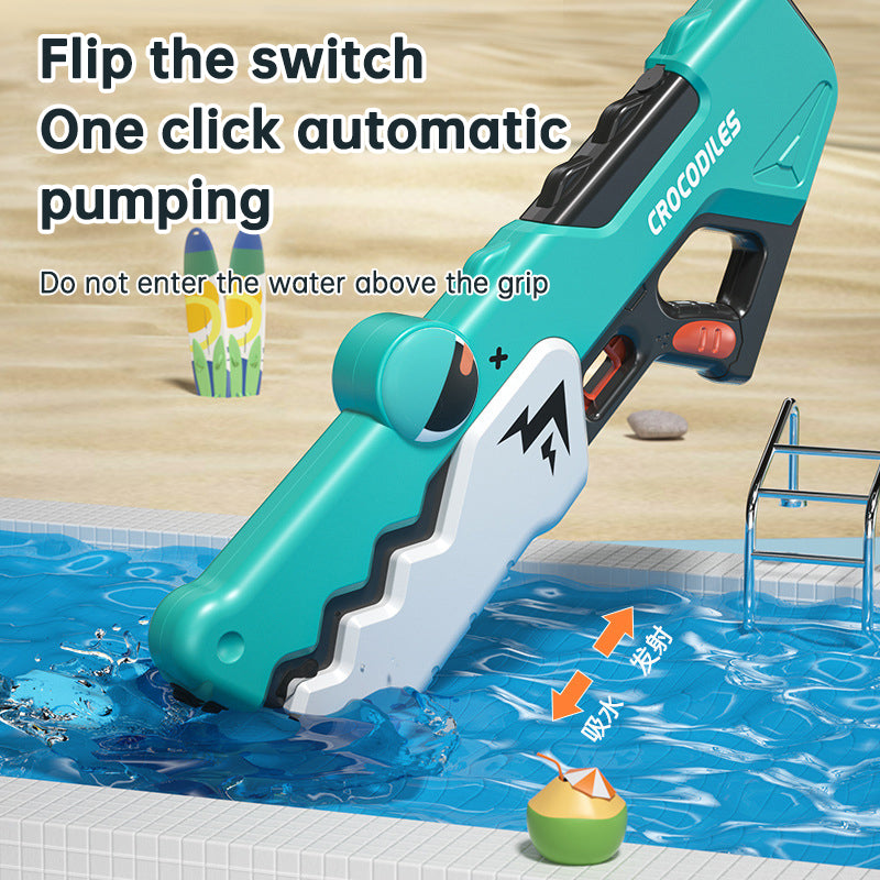 Cute Crocodile Automatic Electric Water Gun Summer Toy Gun Beach Outdoor Water Fight Toys - V.I.P Digital Presence