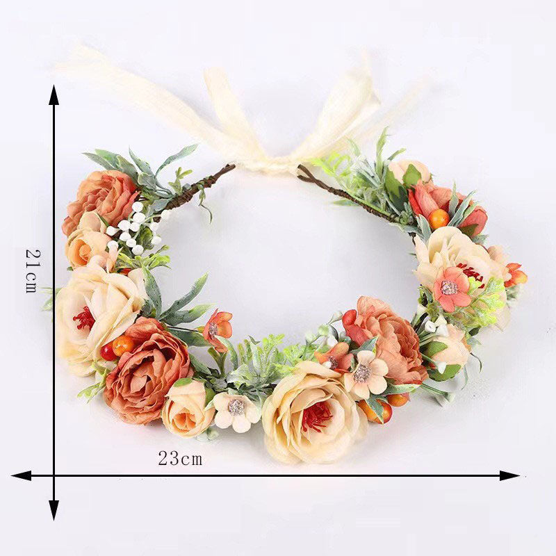 Korean style flower garland headwear, fresh flower crown, fashion show, dance party, flower crown, vacation, countryside props, - V.I.P Digital Presence