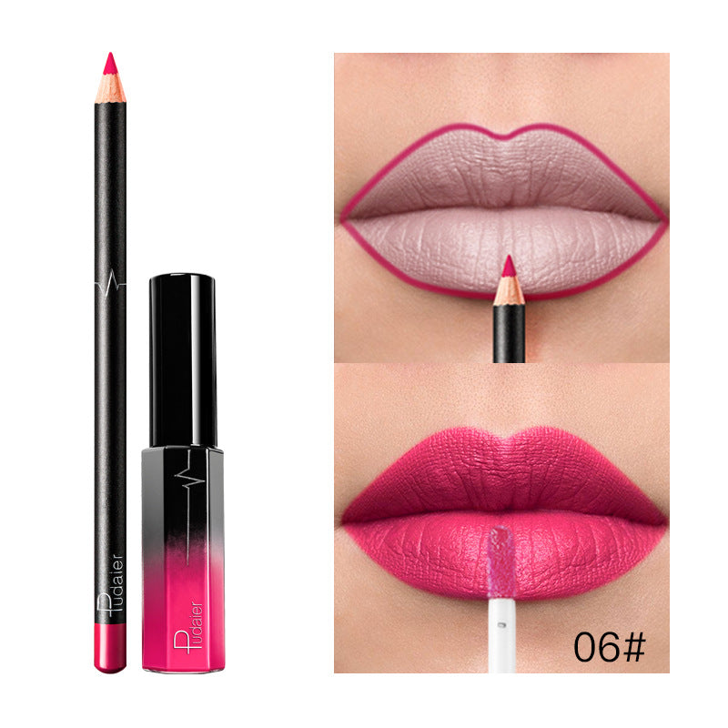 Pudaier 36 Color Matte Lip Gloss Lip Liner Matte Matte Lip Glaze Lipstick Pencil - V.I.P Digital Presence
