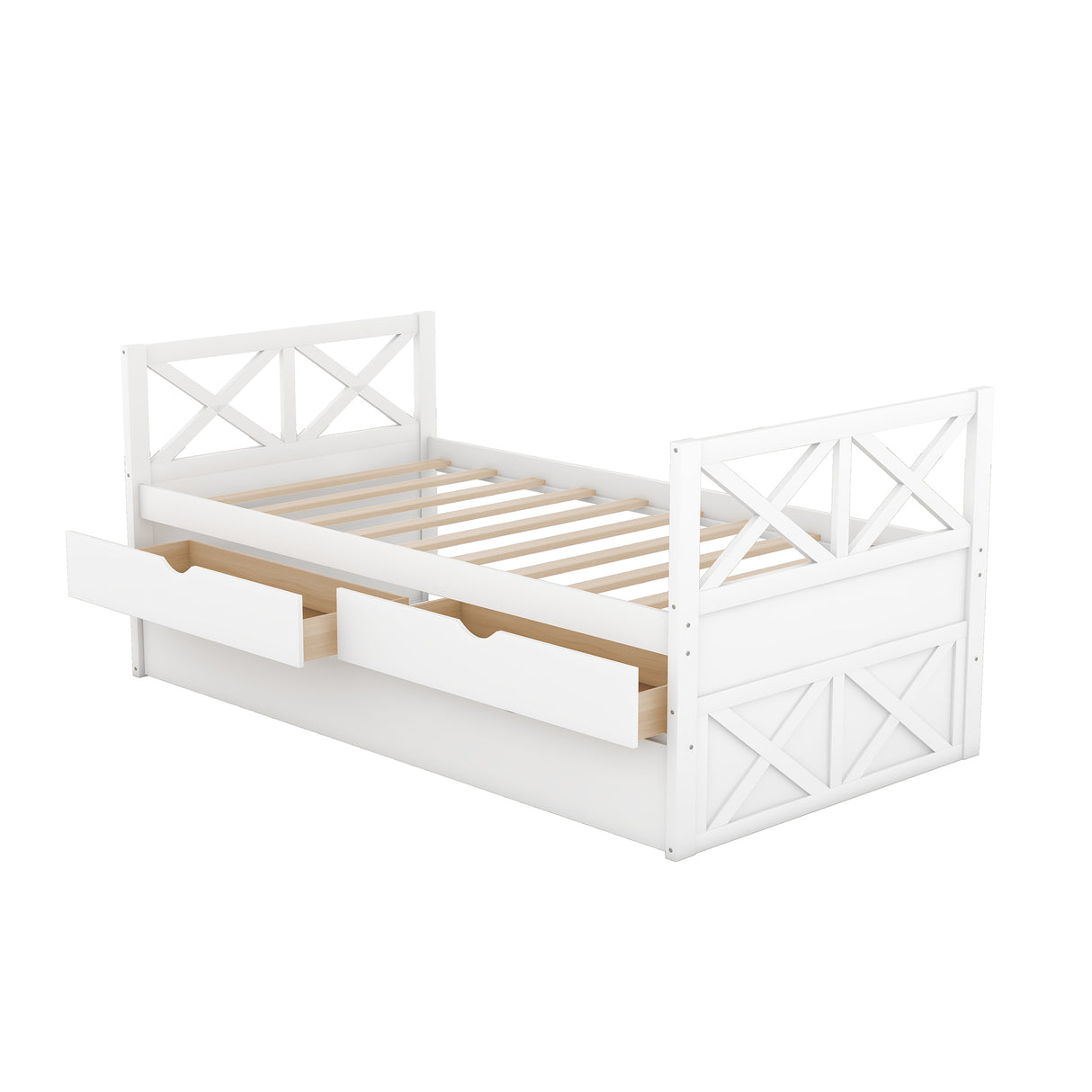 Multi-Functional Daybed with Drawers and Trundle White