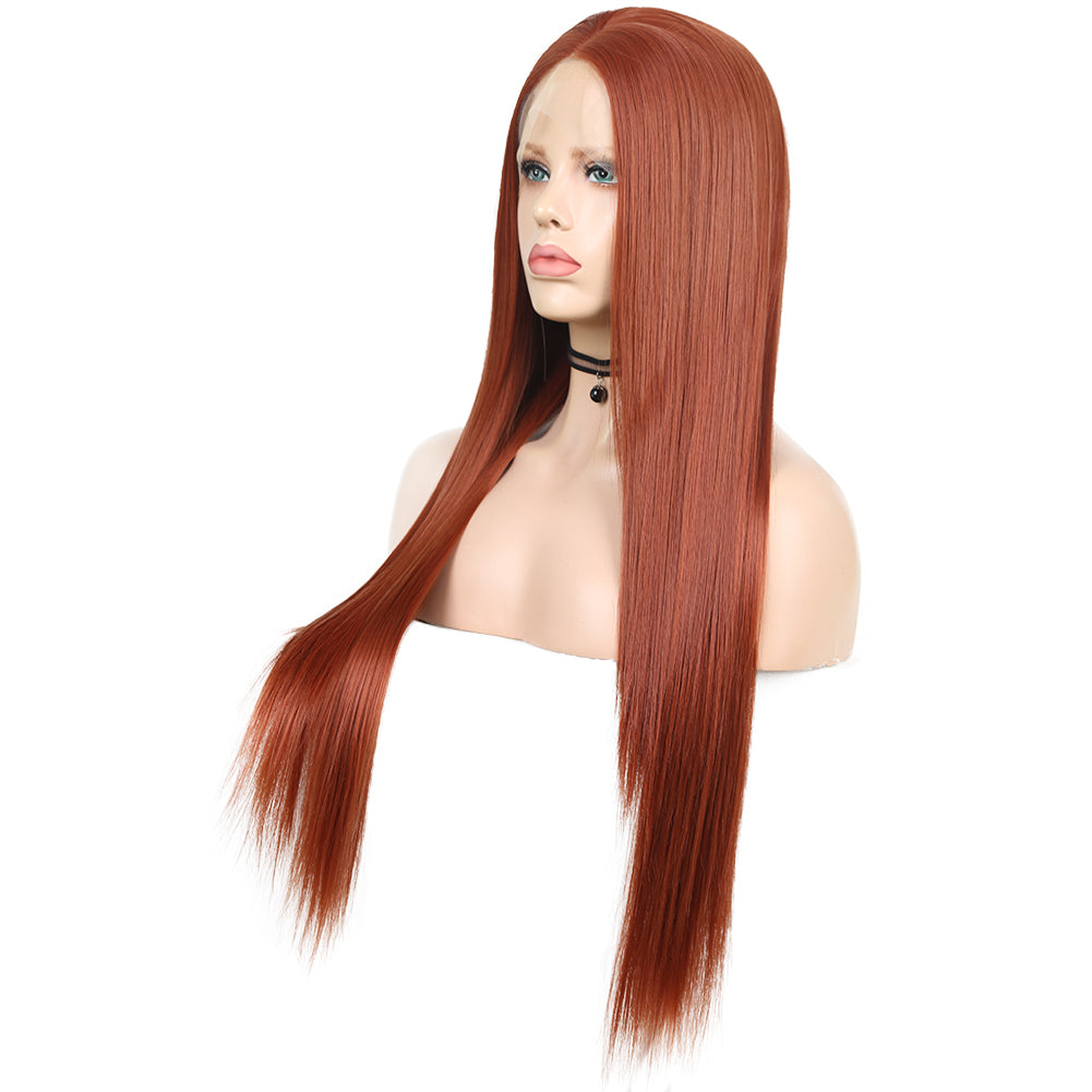 Hand Groove 13*2. 350# Chemical Fiber Front Lace Wig Headgear Long Straight Hair Natural Hairline Wig - V.I.P Digital Presence