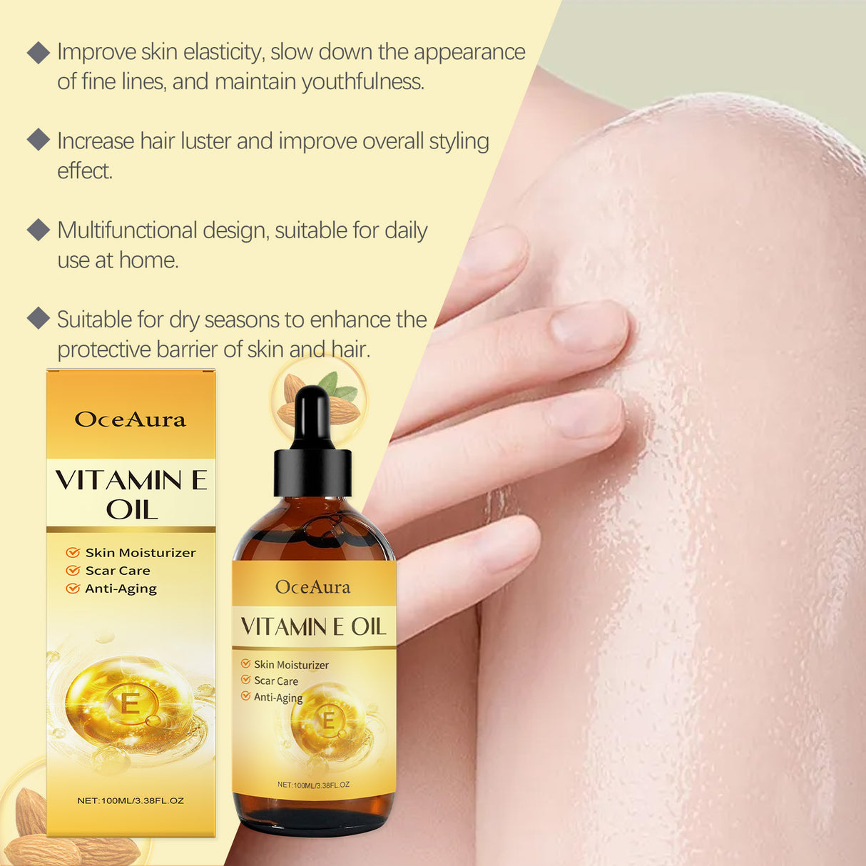 Vitamin E Multi-Purpose Skin Care Oil Hydrates And Hydrates Face, Body And Hair Nourishing Skin Care Essence Oil