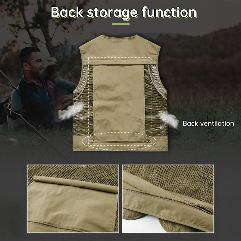 Men’s Summer Tactical Vest: 14-Pocket, Mesh, Ideal for Hiking, Fishing, Photography & Work - V.I.P Digital Presence