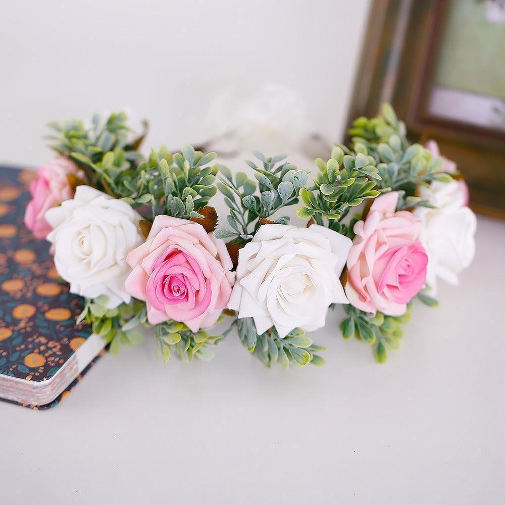 Handmade flower wreaths seaside vacation wedding accessories velvet adjustable hair accessories - V.I.P Digital Presence