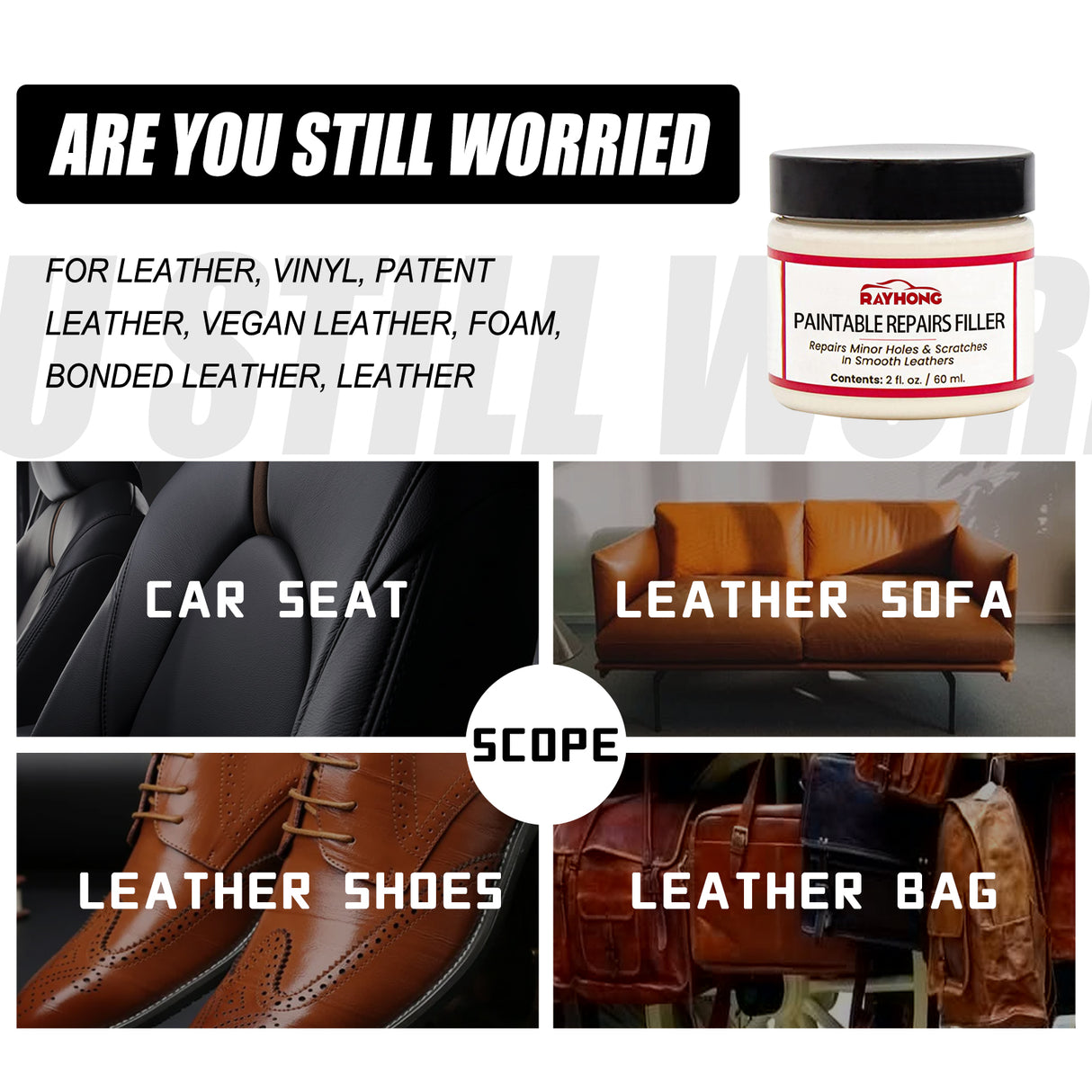 Paintable Repairs Filler, Car Seat Scratch Repair Sofa Leather Repair Cream - V.I.P Digital Presence