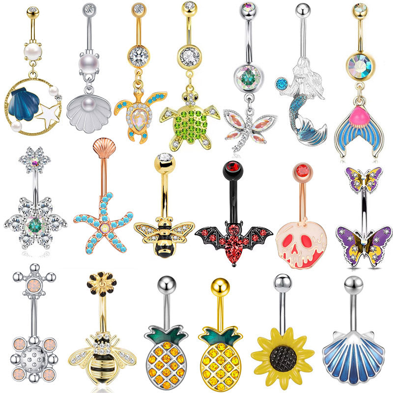 Navel Ring Creative Bat Bee Navel Buckle Navel Ring Body Piercing Jewelry - V.I.P Digital Presence
