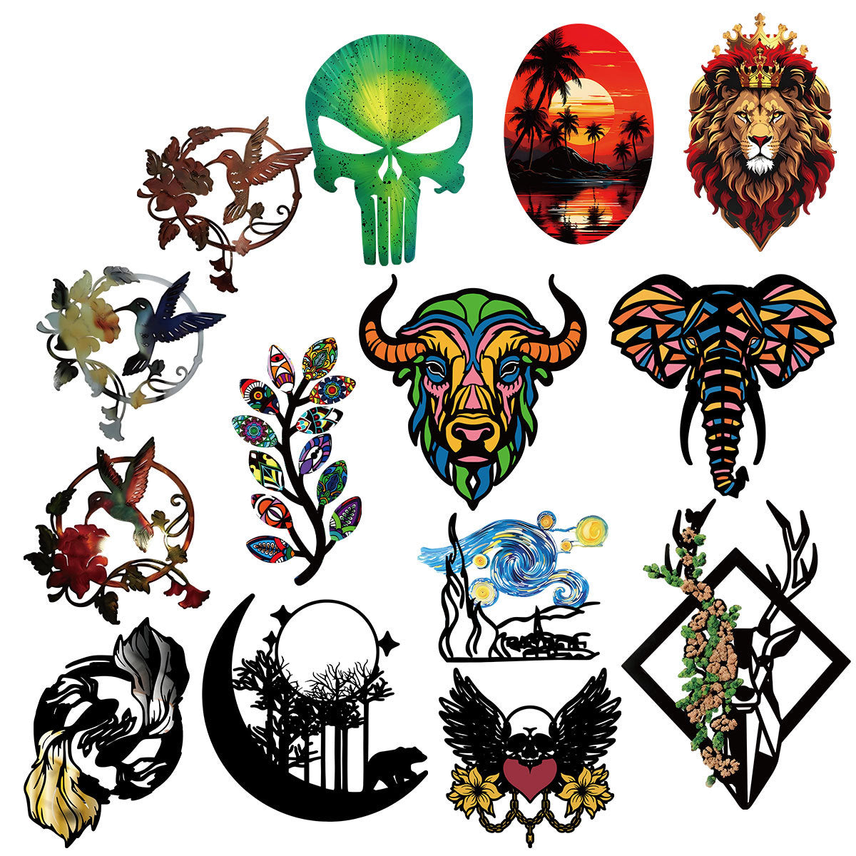 Iron animals elephants lions hummingbirds home wall hanging hardware crafts pendants metal decorations - V.I.P Digital Presence