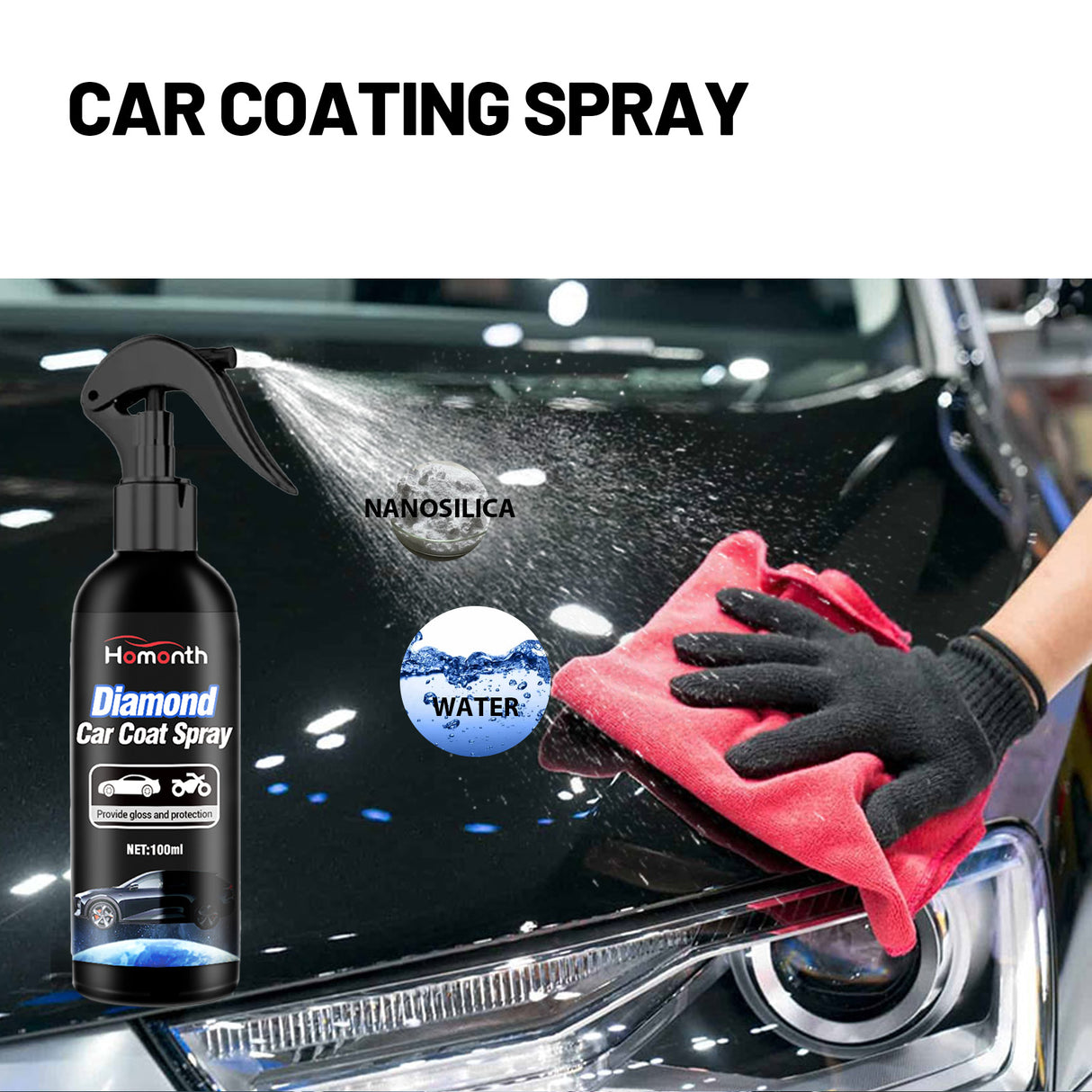 Diamond Car Coat Spray, Car Paint Maintenance Refurbished Paint Surface Cleaning Decontamination Brightening Polishing Coating Spray - V.I.P Digital Presence