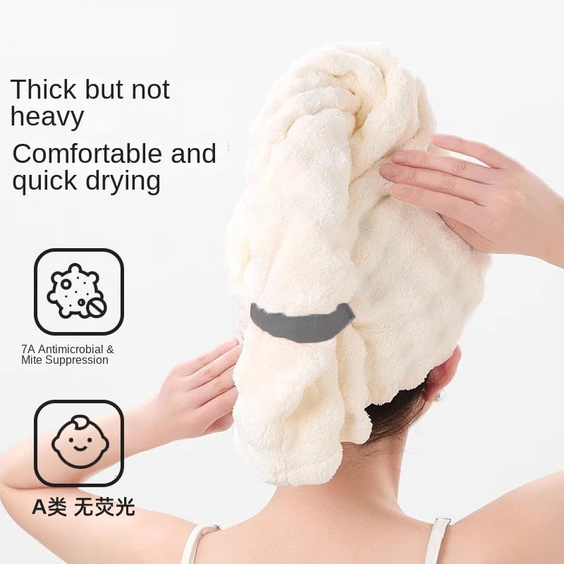 French Style Dry Hair Cap for Adults, Extra Large and Thick, Strong Water Absorption, Quick Drying Hair Care, One-Piece Head Wrap Dry Hair Towel - V.I.P Digital Presence