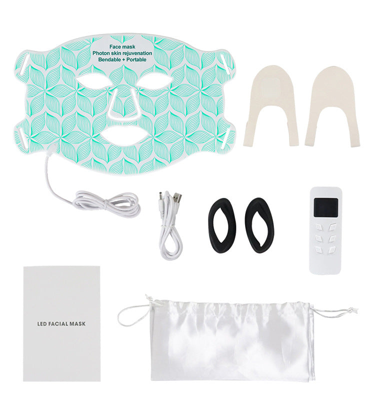 Skin rejuvenating facial mask LED household silicone beauty mask eight color photon spectrum silicone large row lamp - V.I.P Digital Presence