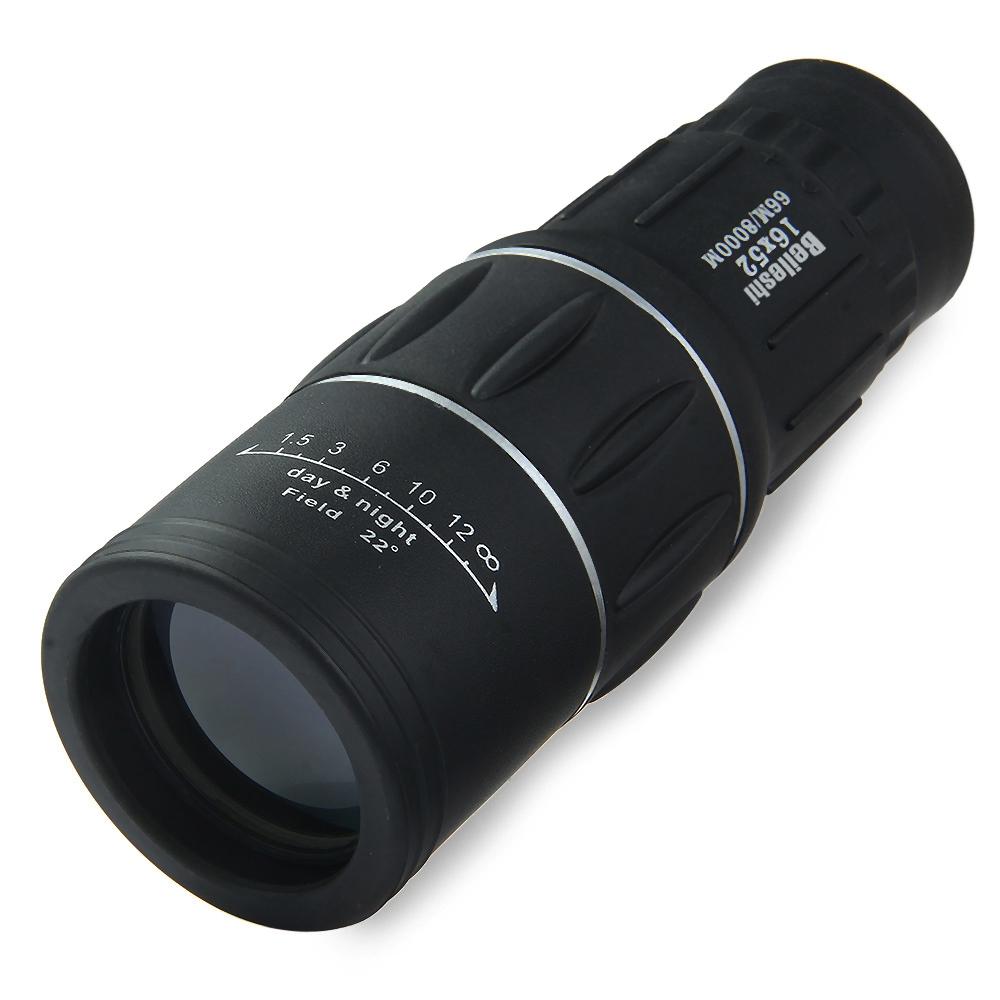 Telescopio monocular Beileshi 16 x 52 de doble enfoque con zoom óptico, binoculares con revestimiento, mira óptica para caza.