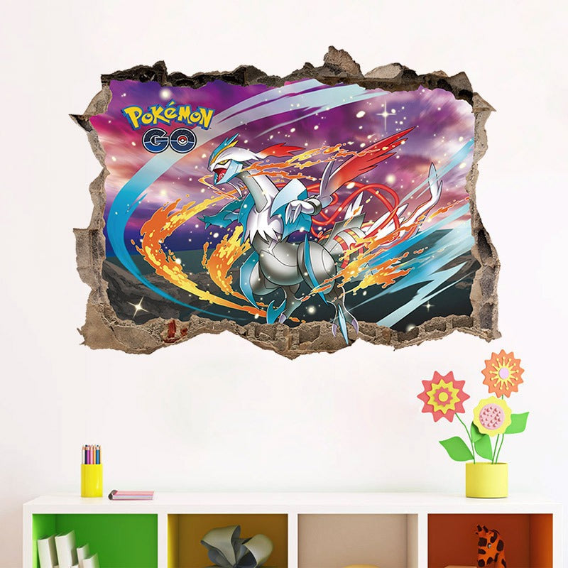New 3D Pikachu Wall Sticker Pok é mon Wallpaper Self adhesive Cartoon Graffiti Anime Poster Children's Room PVC - V.I.P Digital Presence