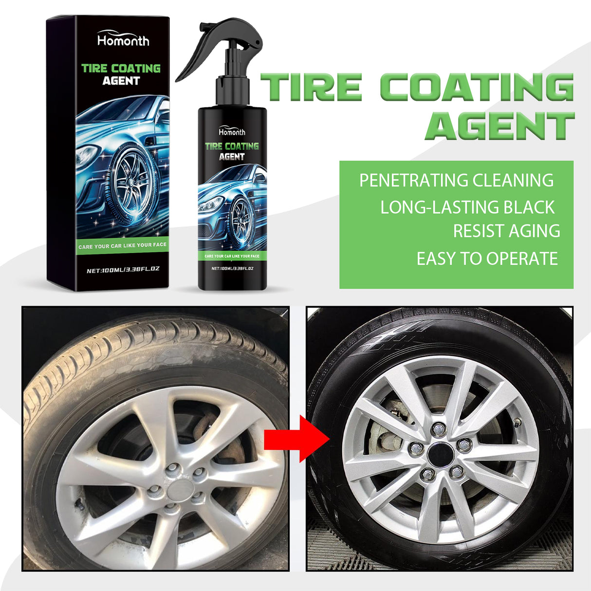 Tire Coating Agent, Automobile Tire Clean Decontamination Anti Aging Renovate Polishing Agent - V.I.P Digital Presence