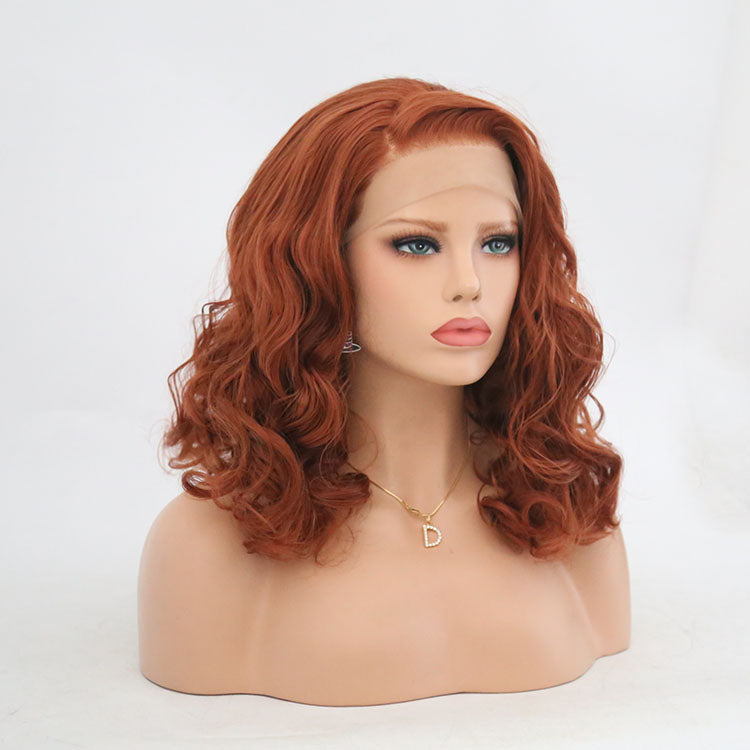 New European and American Ladies 350# Front Lace Bobo Short Curly Lanting Wig Headgear - V.I.P Digital Presence