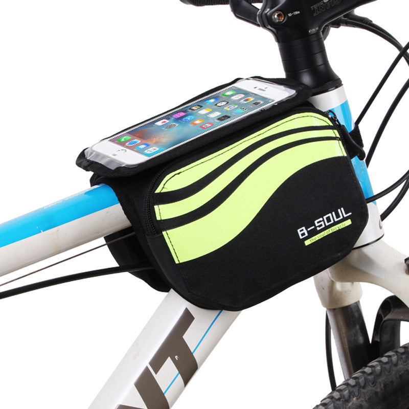 B-SOUL Bicycle Mountain Bike Upper Tube Bag Saddle Bag Road Car Front Bag Increase Touch Screen Mobile Phone Bag 5.7 Inches