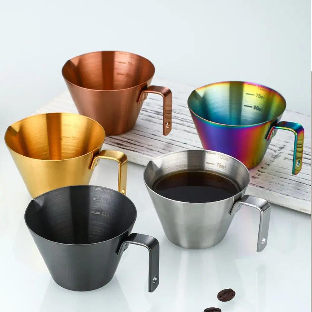 304 Stainless Steel Espresso Measuring Cup Small 100ml Espresso Shot Cup Dishwasher Safe V-Shaped Mouth - V.I.P Digital Presence