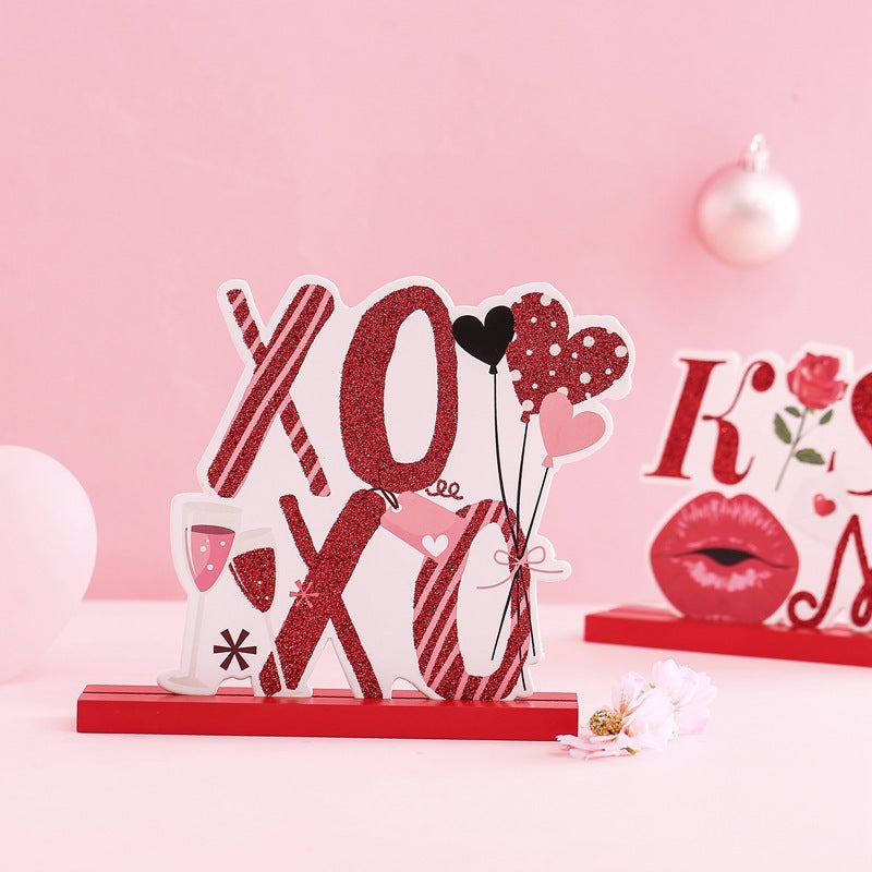 Valentine's Day Love Valentine's Day desktop wooden crafts DIY cute ornaments - V.I.P Digital Presence