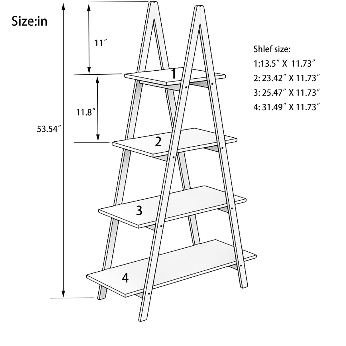 Solid bamboo wood oxford “A”frame ladder display bookshelf - V.I.P Digital Presence
