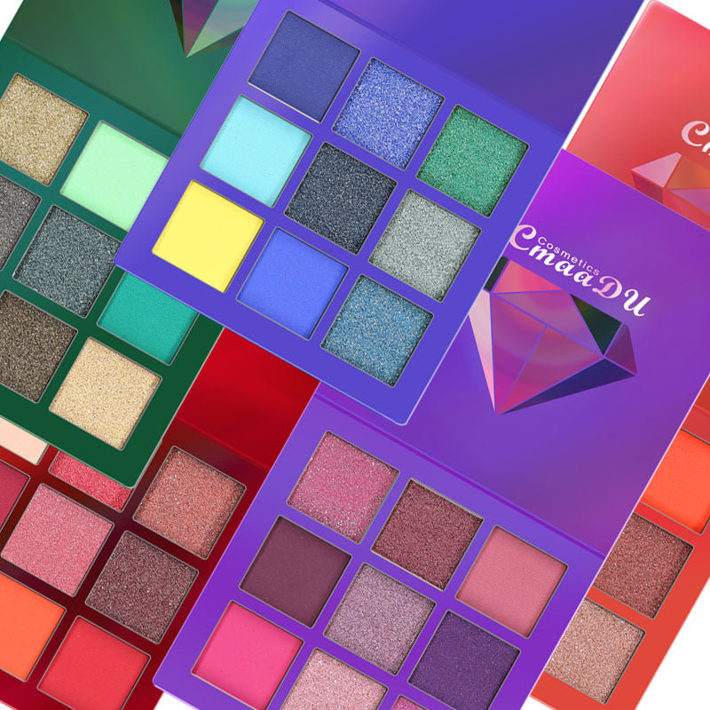 CmaaDu 9 Colors Eye Shadow Diamond Shine Eyeshadow Palette Shiny Highlight Eyeshadow - V.I.P Digital Presence