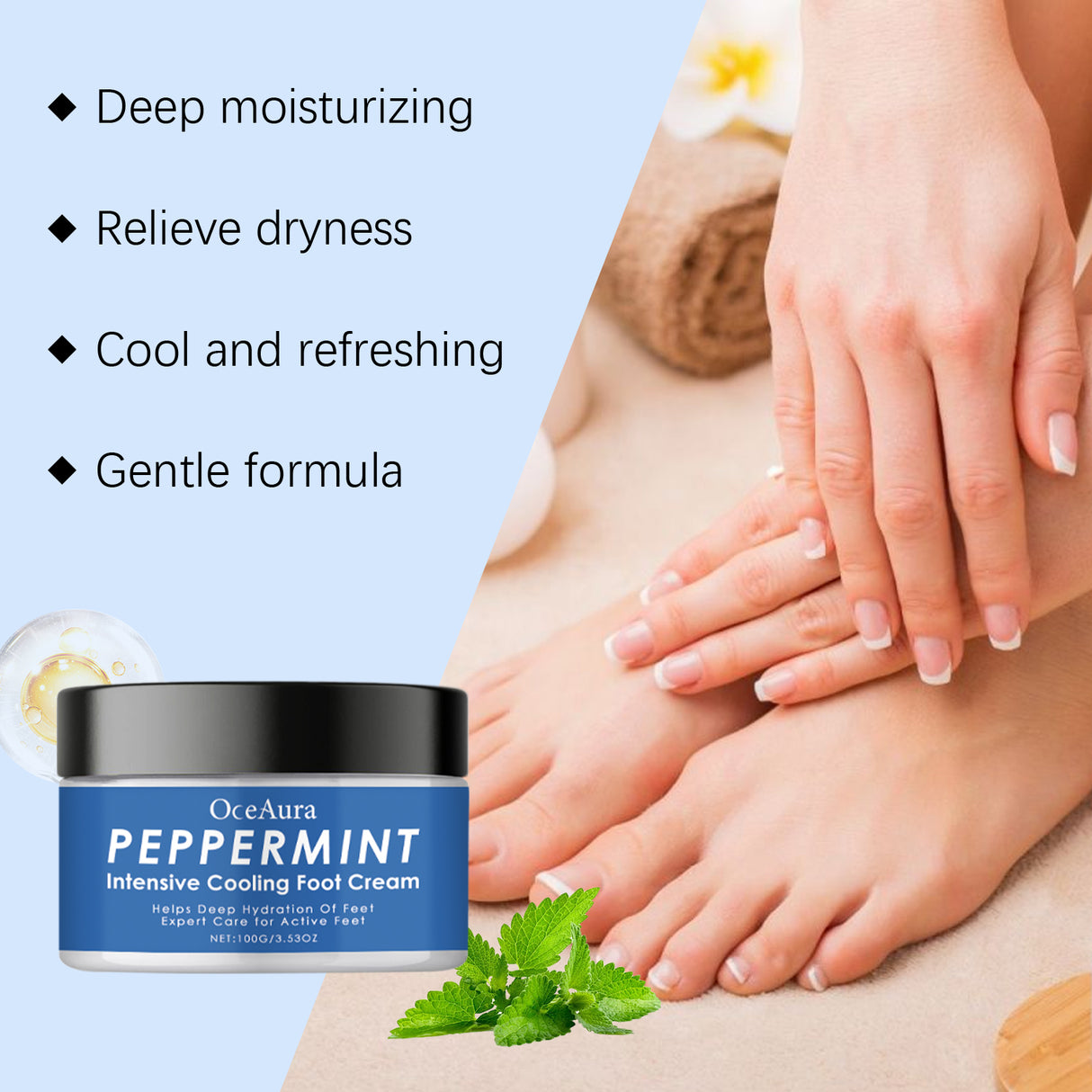 Mint Refreshing Foot Cream Hydrates And Restores Dry And Rough Skin With A Refreshing And Soothing Foot Cream