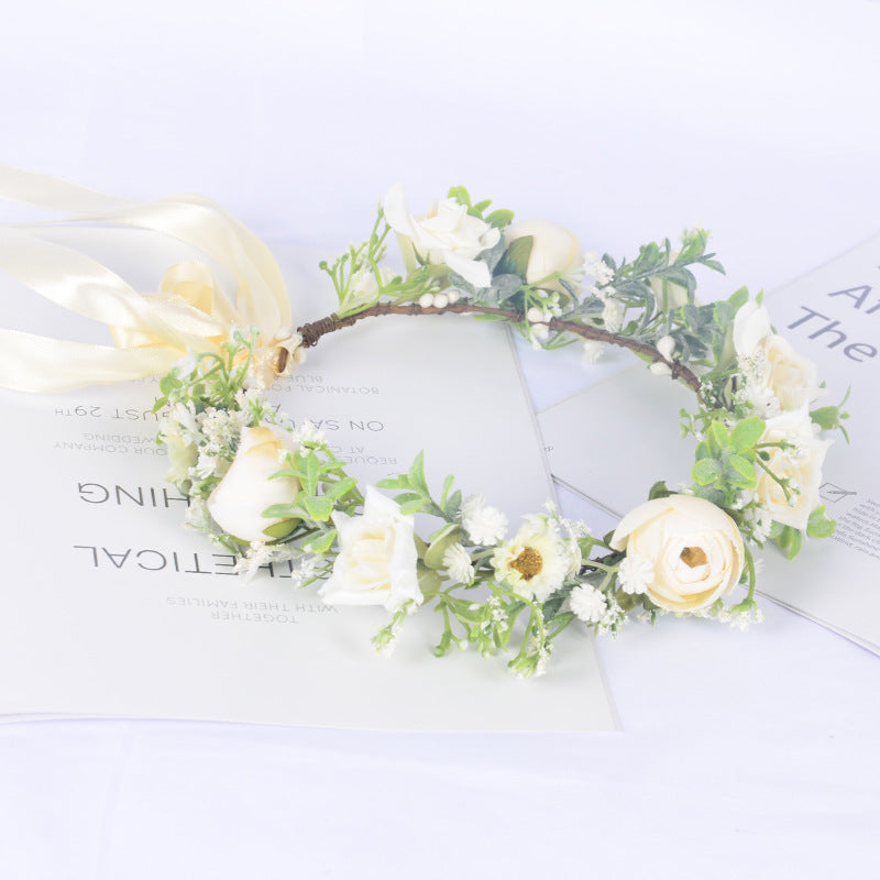 Bohemian Wreath Simulation Starry Sky Handmade Wrapped Headwear Mini Wedding Photography Girl Hair Accessories - V.I.P Digital Presence