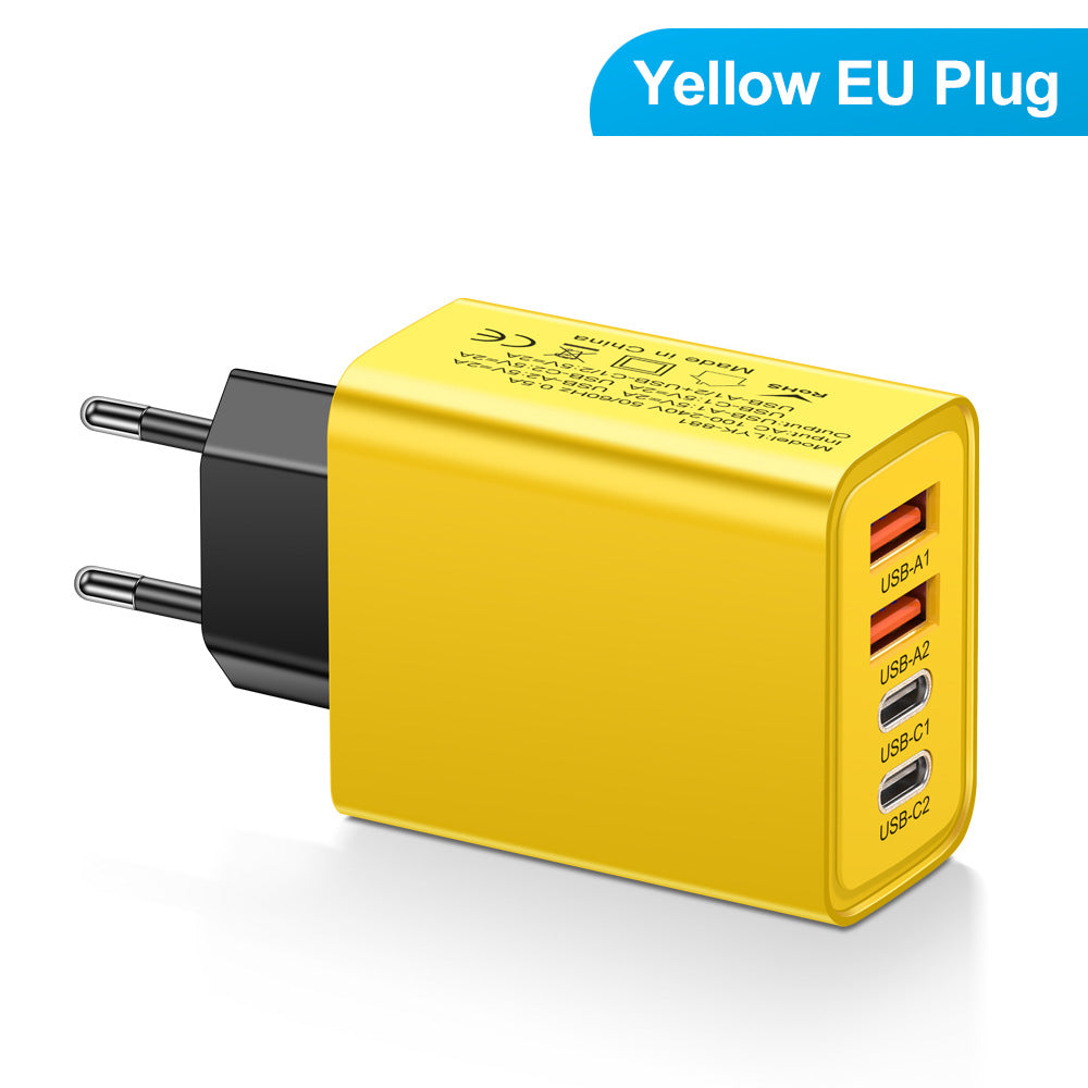 2.4A 2PD+2USB mobile phone charger charging head, American standard, European standard, British standard, travel charging head - V.I.P Digital Presence