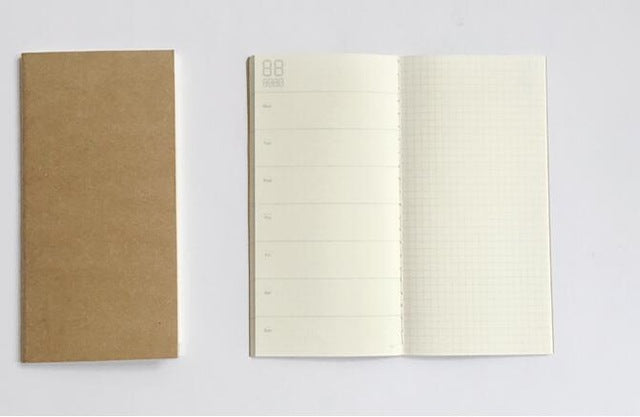 4.3x8.3 Midori Traveler's Notebook Refill 110mmx210mm Blank Dot Grid Paper Graph-paper Ruled 32 sheets - V.I.P Digital Presence