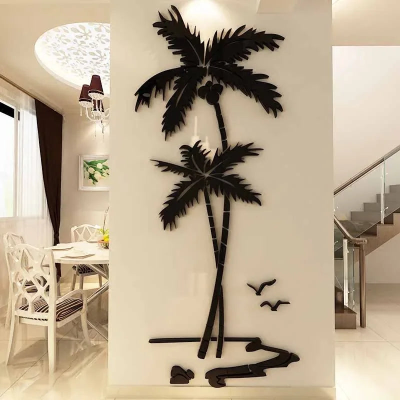 3D Coconut Tree Acrylic Mirror Wall Sticker For Children's Room Dining Room Living Room DIY TV Wall Background Home Decoration - V.I.P Digital Presence