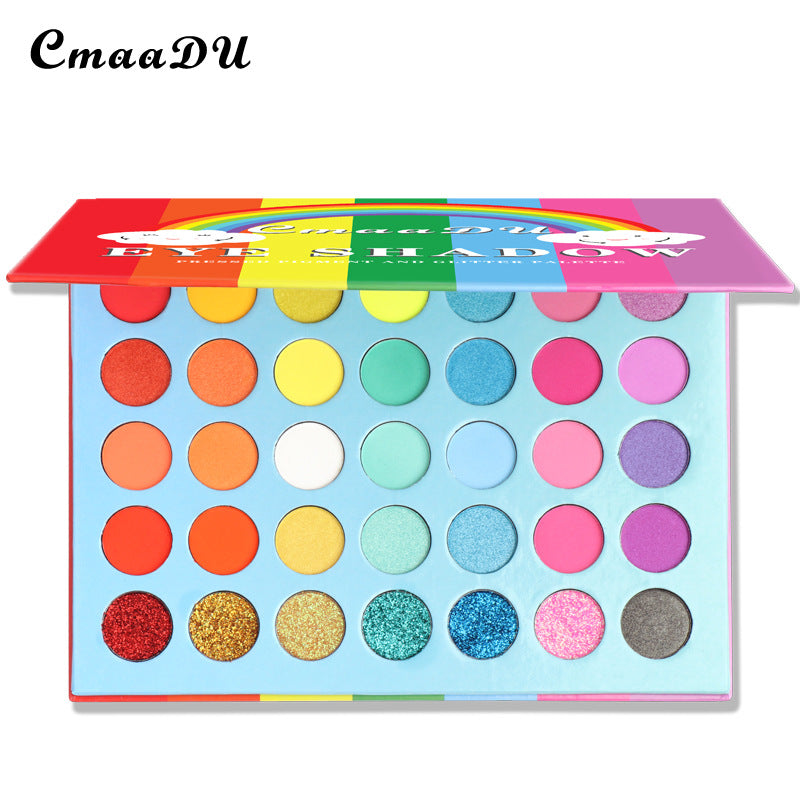 CmaaDu 35 Colors Rainbow Matte Eyeshadow Metal Waterproof Glitter Eyeshadow Palette - V.I.P Digital Presence