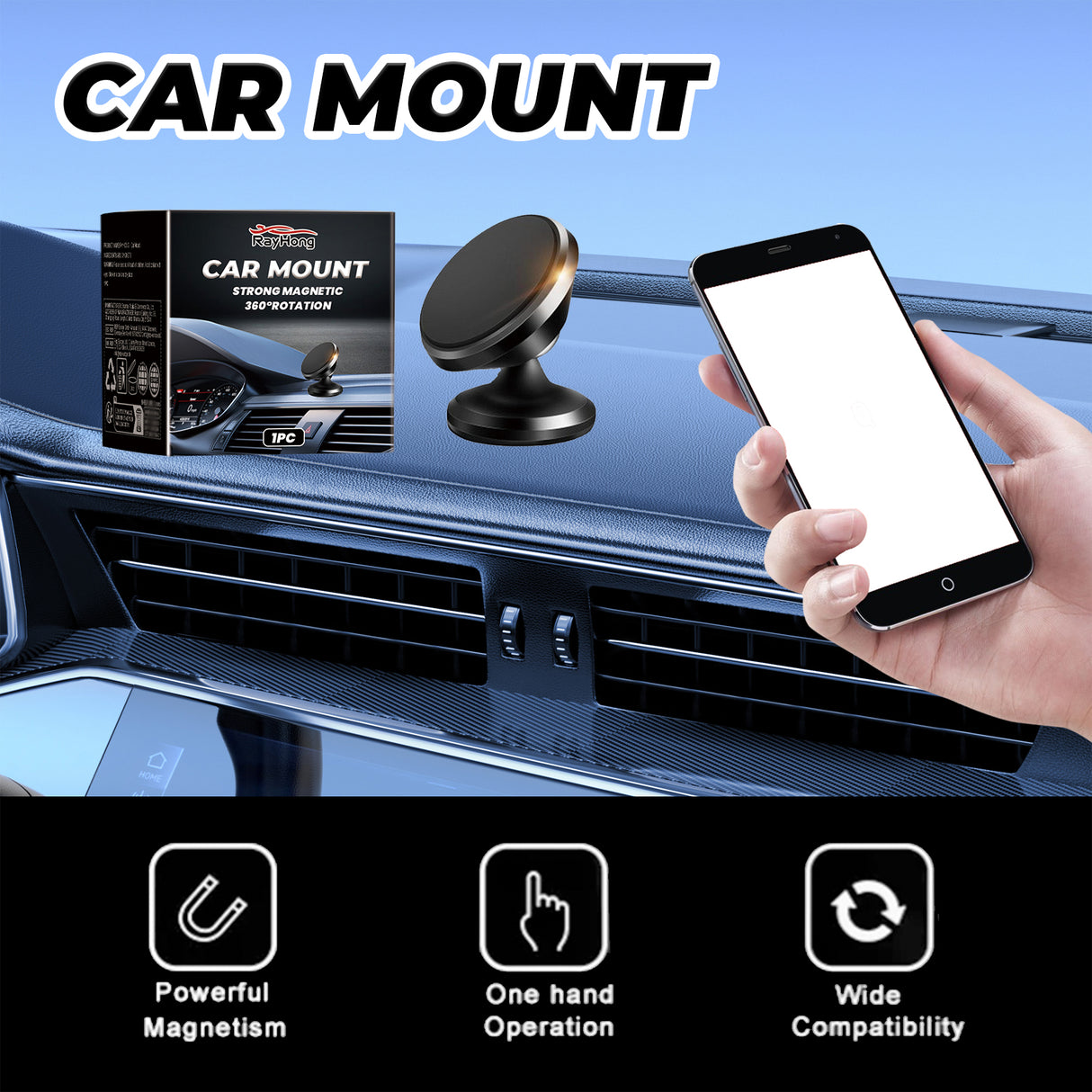 Car Stand New Magnetic Folding Mobile Phone Stand For Rotating Dashboard Navigation For Cars - V.I.P Digital Presence
