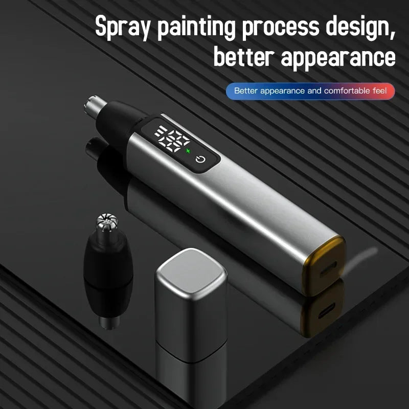 Portable LED Display Nose Hair Remover Electric Nose Hair Trimmer USB Charging Safety Face Hair Cleaning Care Kit - V.I.P Digital Presence