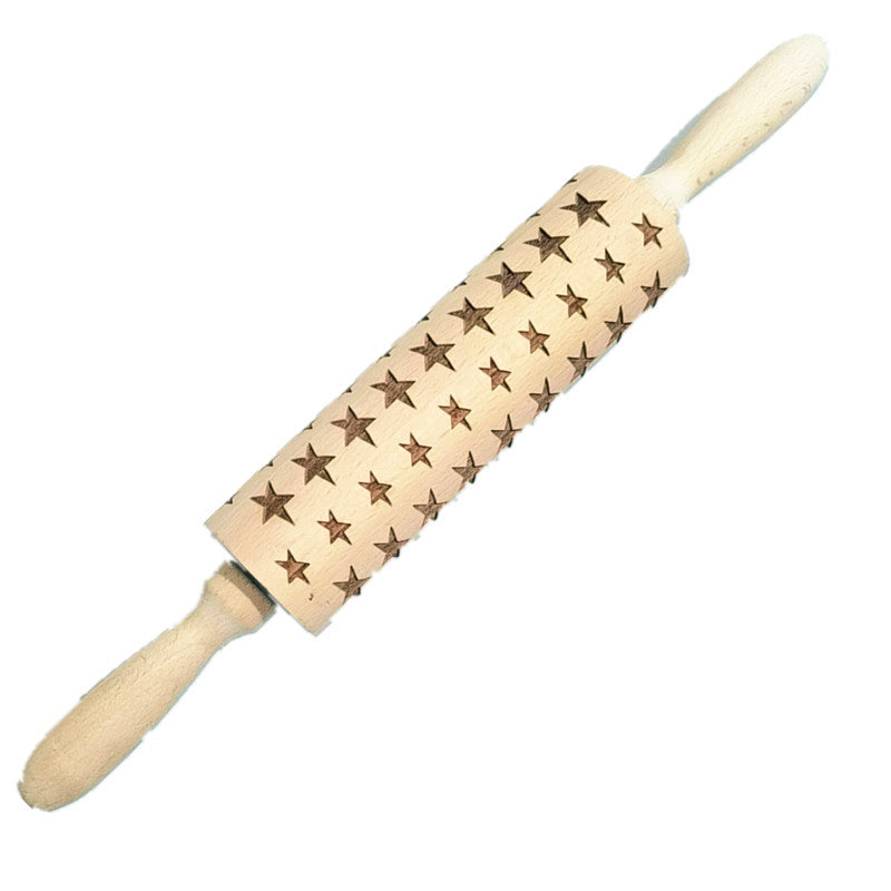 Wooden Rolling Pin Beechwood Laser Engraved Printed Rolling Pin Embossing Rolling Pin Christmas Flip Sugar Cookie Rolling Pin - V.I.P Digital Presence