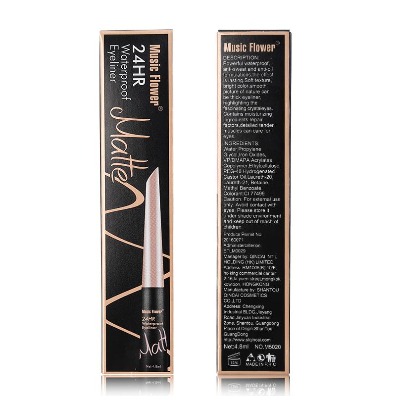 Music Flower Brand Waterproof Liqiud Eyeliner Pencil 24H Long-lasting Matte Eye Liner Delineador Black Eyelid Quick-Dry Makeup - V.I.P Digital Presence