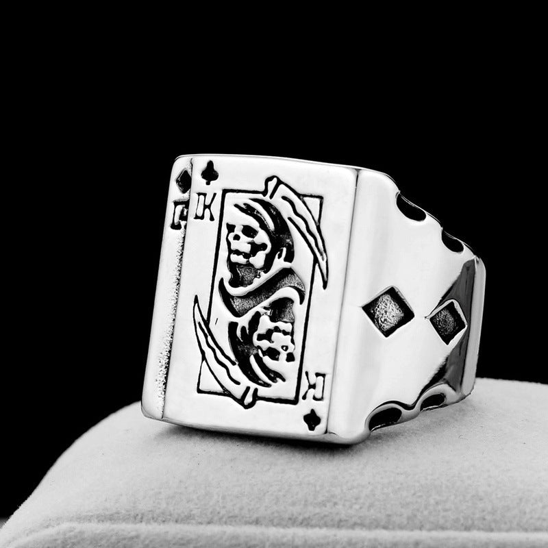 Retro titanium steel ring Death ring Poker card creative ring Unisex ring sickle ring - V.I.P Digital Presence
