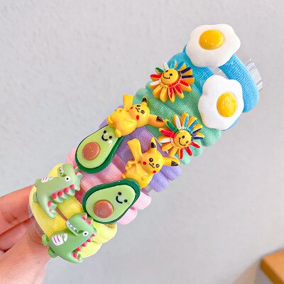 10PCS/Set Rainbow Cartoon Character Fruits Flower Nylon Elastic Hair Bands Women Girl Sweet Rubber Hair Tie Scrunchie Headwear - V.I.P Digital Presence