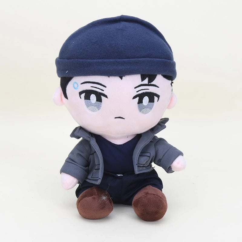 28cm Detroit surrounding Connor sitting doll transformed into human uniform cross dressing cosplay plush doll - V.I.P Digital Presence