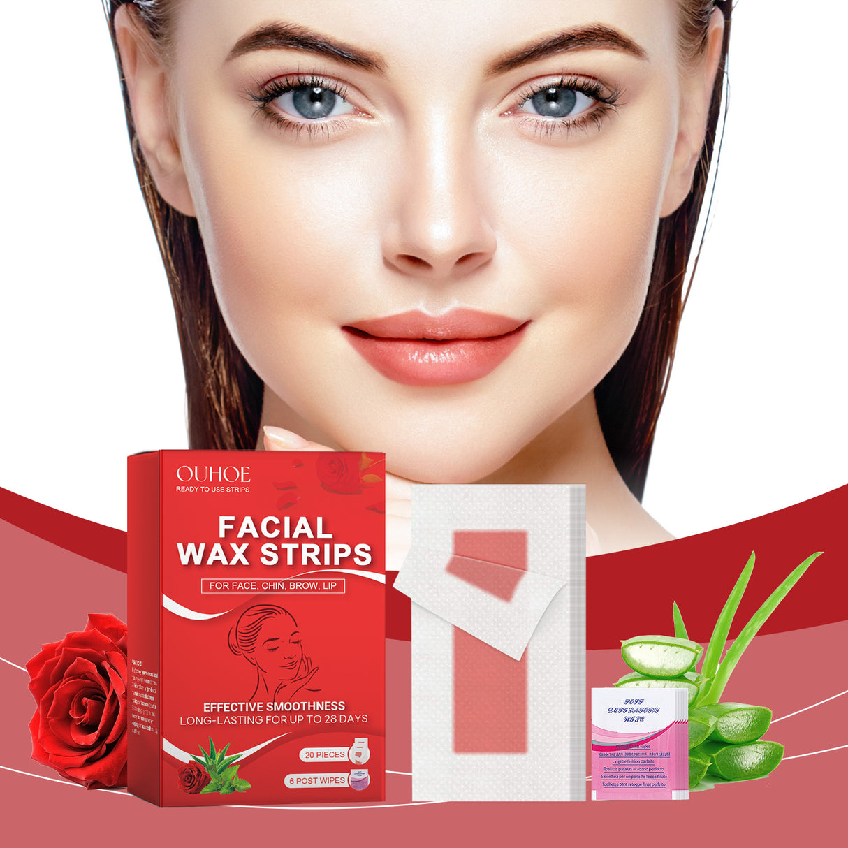 Rose Gentle Facial Hair Removal Wax Gently Moisturizes Refreshing, Clean And Smooth Facial Lip Hair Removal