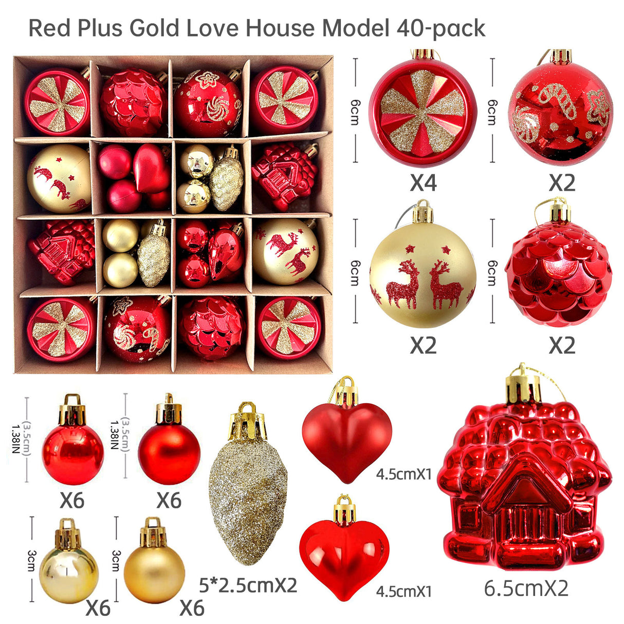 Christmas decoration 6cm electroplated ball plastic ball special-shaped painted Christmas ball gift Christmas tree pendant - V.I.P Digital Presence
