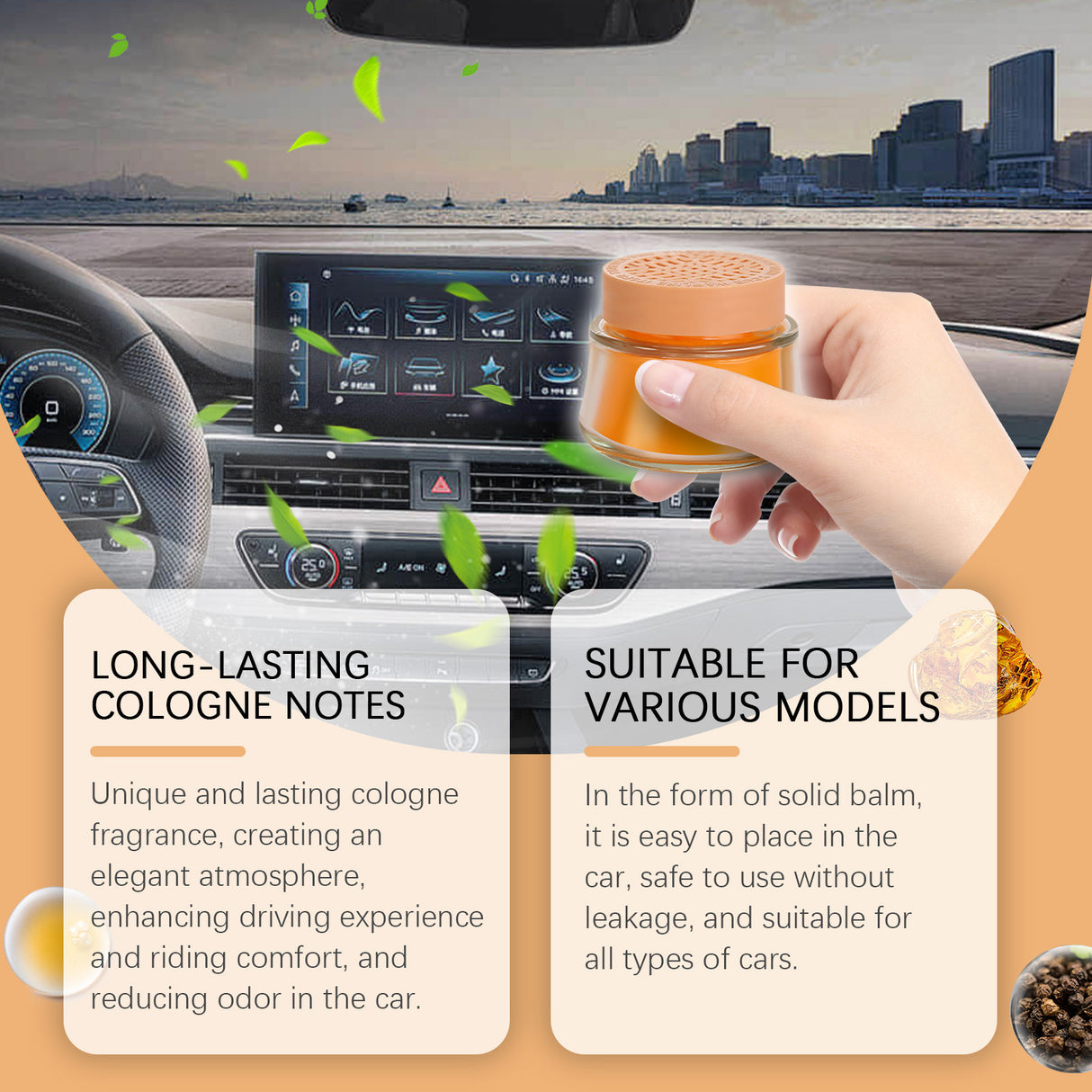 Cologne Car Solid Balm For Car Odor Removal Fresh And Light Portable Car Balm - V.I.P Digital Presence