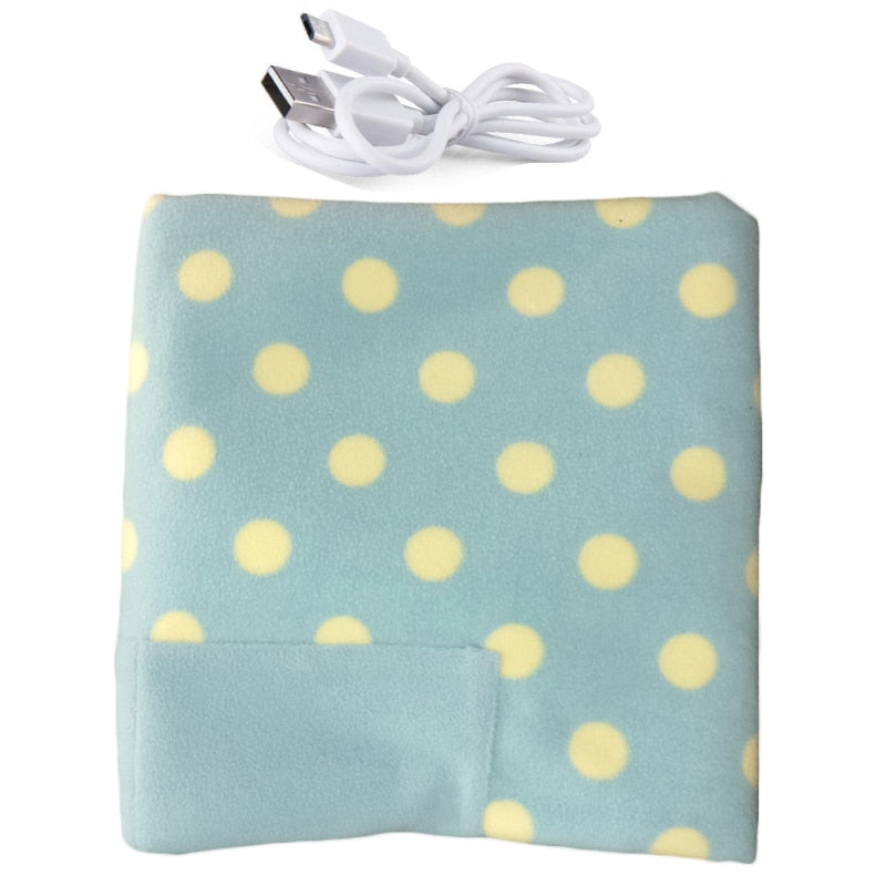 Portable USB Electric Heated Blanket Car Office Use Warm Blanket Heater With Pocketed Winter Home Baby Polyster Carpet 88x65cm