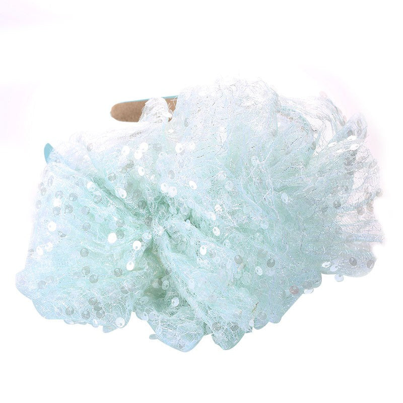 Fashionable fish scale cloud fabric large bow hairband - V.I.P Digital Presence