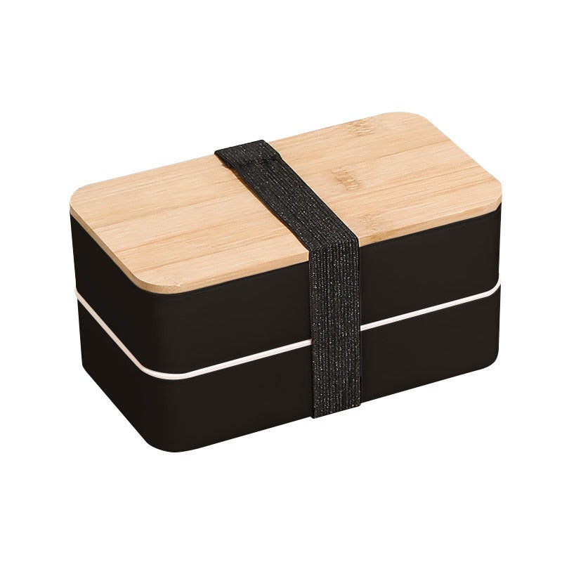 Wheat straw lunch box, Japanese style wooden lid bento box, household compartment, microwave oven lunch box, fresh-keeping box - V.I.P Digital Presence