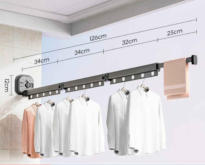 Multifunctional Retractable Fold Away Clothes Drying Hanger Space-Saving Bathrooms Usage - V.I.P Digital Presence