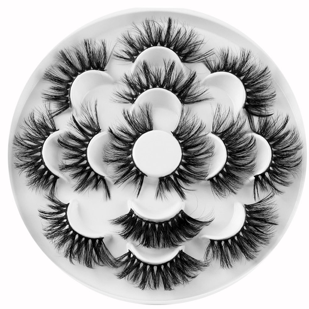 7 Pairs 3D Mink Hair False Eyelashes 25mm Lashes Thick Long Wispy Fluffy Handmade False Eyelashes - V.I.P Digital Presence